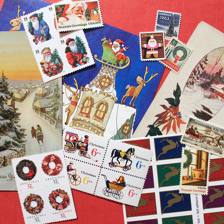 5c Christmas Botanicals Stamps .. Vintage Unused US Postage Stamps