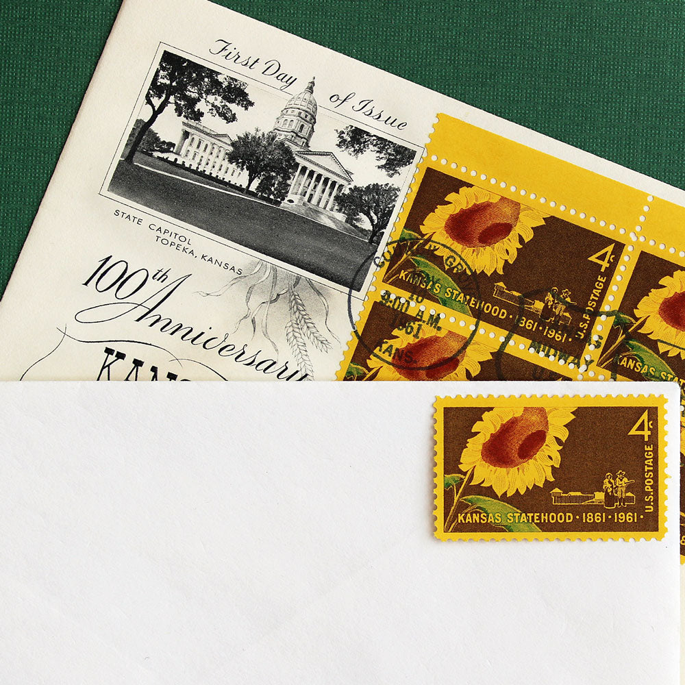 4c Kansas Sunflower Stamps - Pack of 10