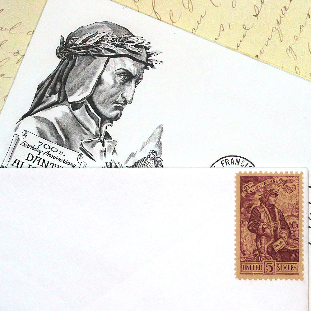 5c Dante Alighieri Stamps Vintage Unused US Postage Stamps