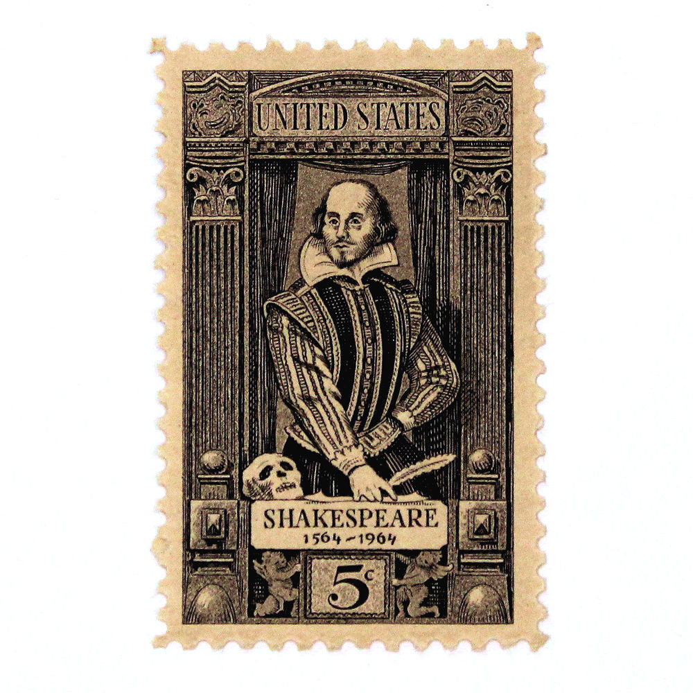 5c William Shakespeare Stamps - Pack of 10
