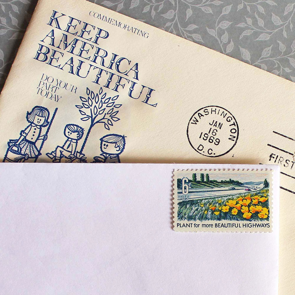 6c Plant for More Beautiful Highways Stamps - Pack of 10