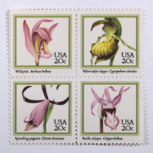 20c Orchids Stamps - Pack of 20