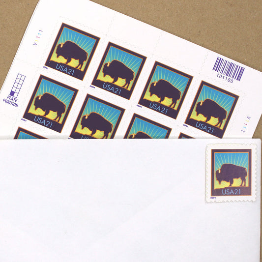 21c Bison Stamps - Pack of 5