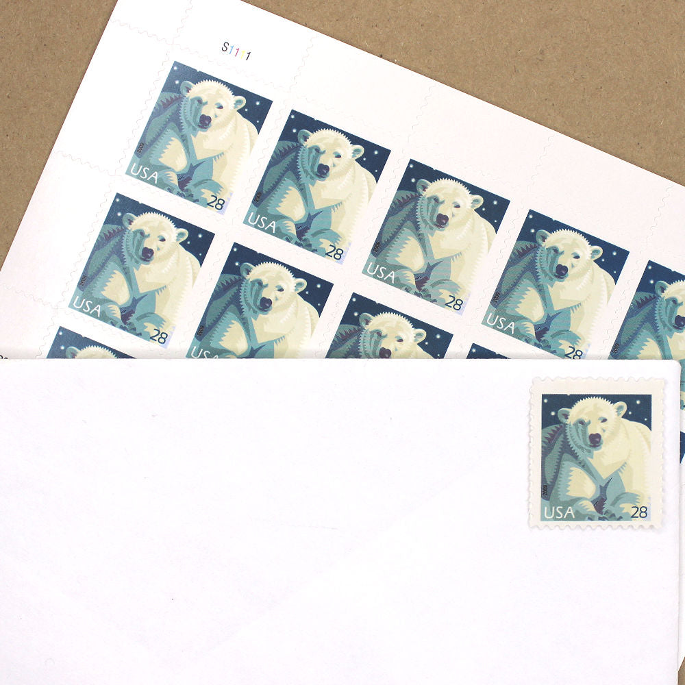 28c Polar Bear Stamps - Pack of 5