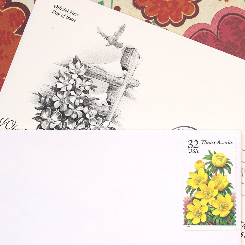 32c Winter Aconite Stamps - Pack of 5