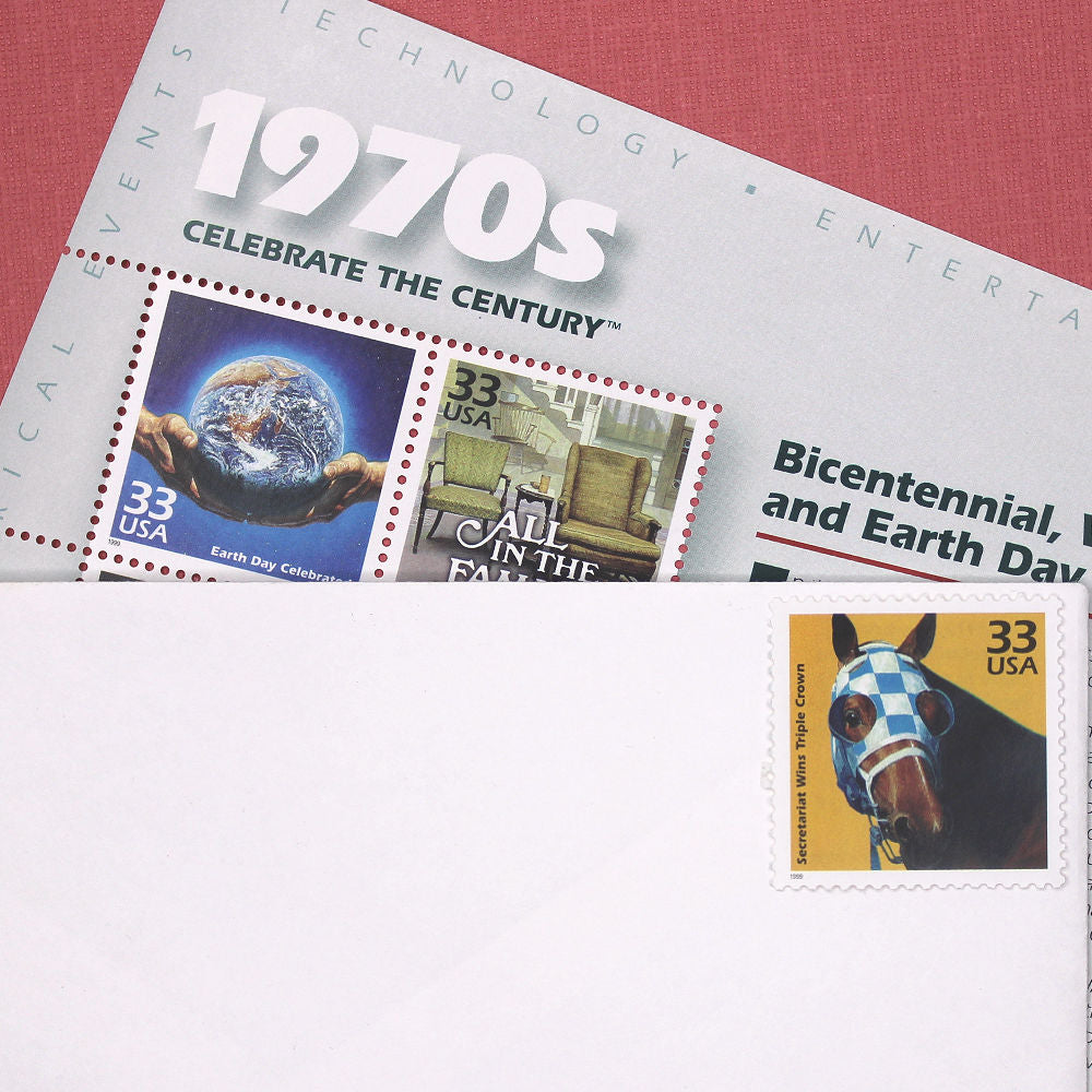 33c Secretariat Wins Triple Crown Stamps - Pack of 5