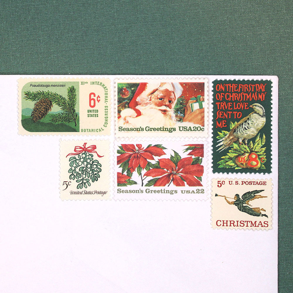 Christmas .. Red & Green 66c Curated Set - Mail 5 Letters