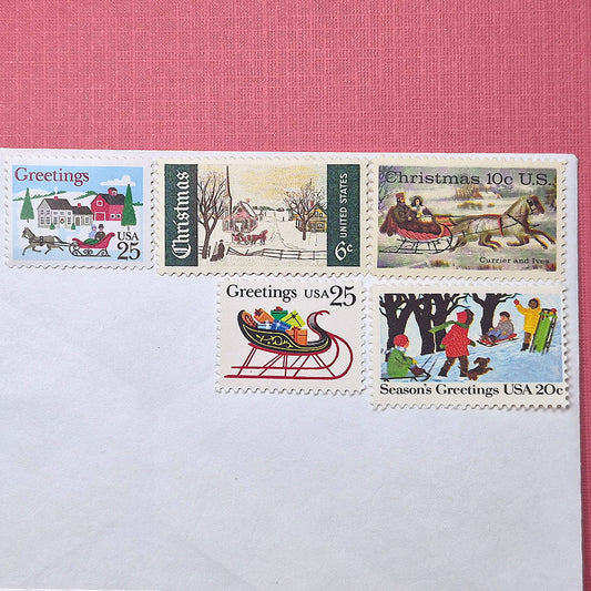 Christmas .. Sleigh Ride 82c Curated Set - Mail 5 Letters