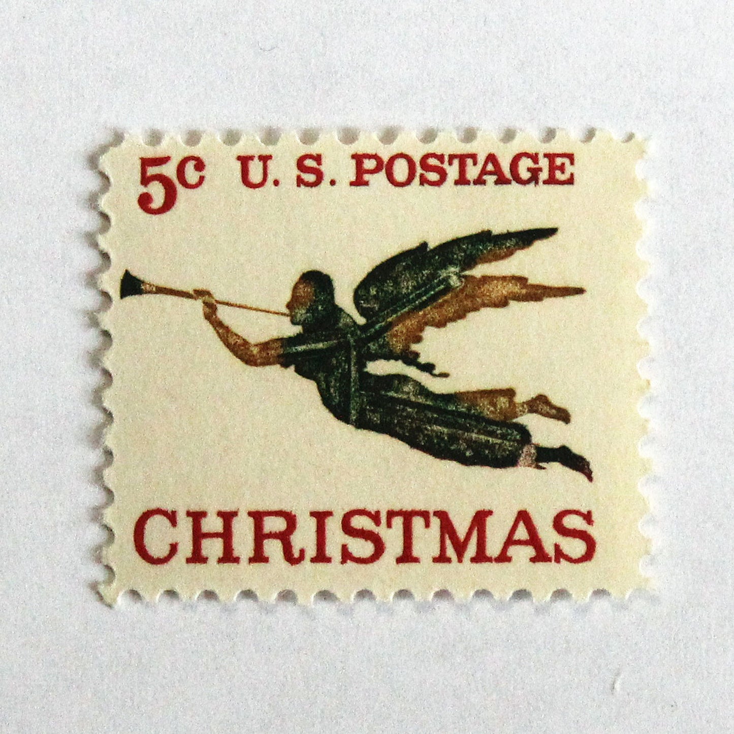 5c Angel with Trumpet Stamps .. Vintage Unused US Postage Stamps .. Pack of 10
