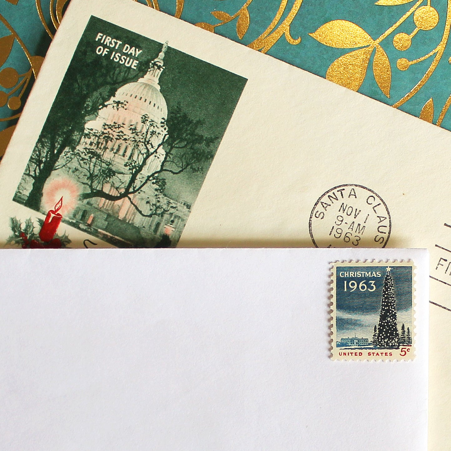 5c National Christmas Tree Stamps .. Vintage Unused US Postage Stamps .. Pack of 10