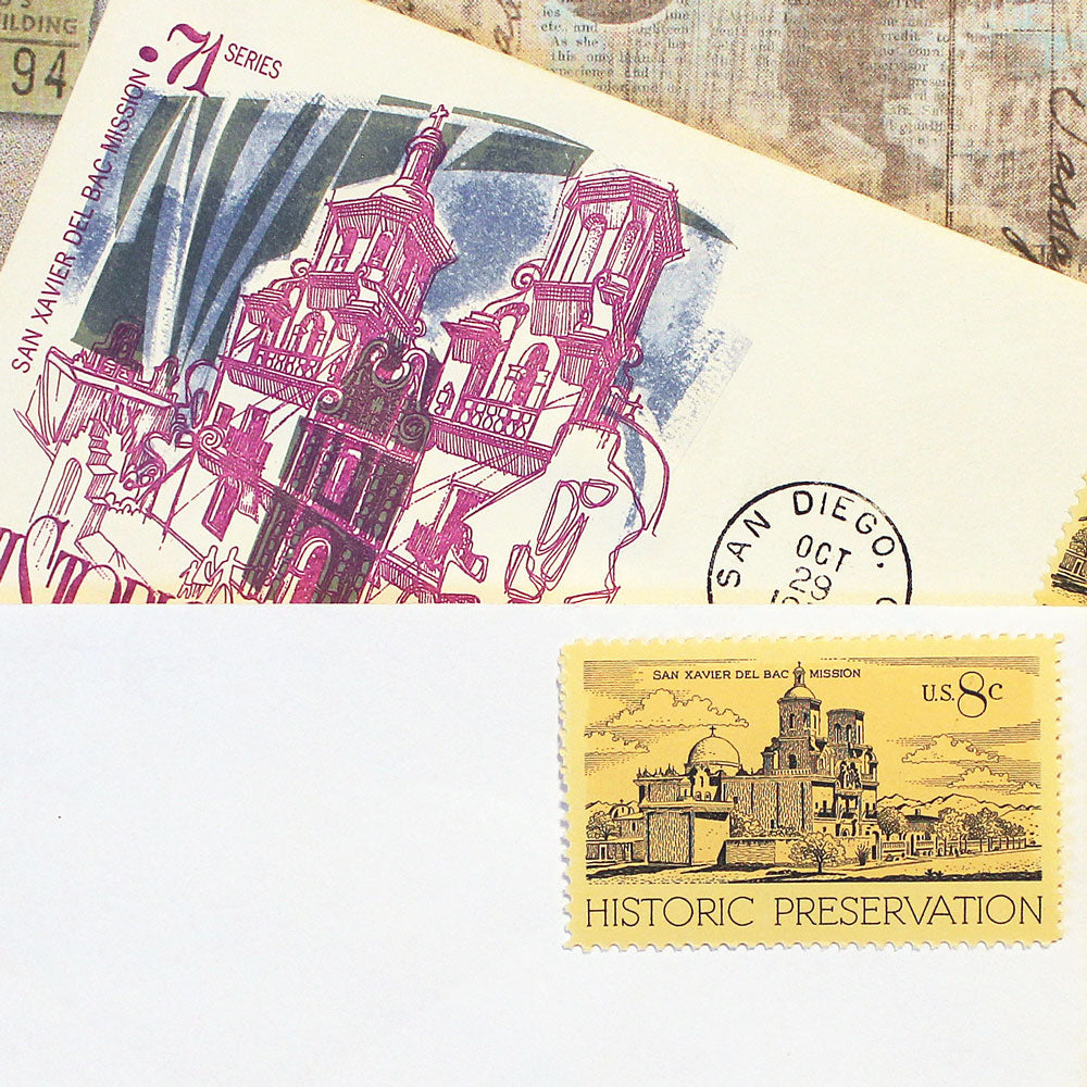 8c San Xavier del Bac Mission Stamps - Pack of 10