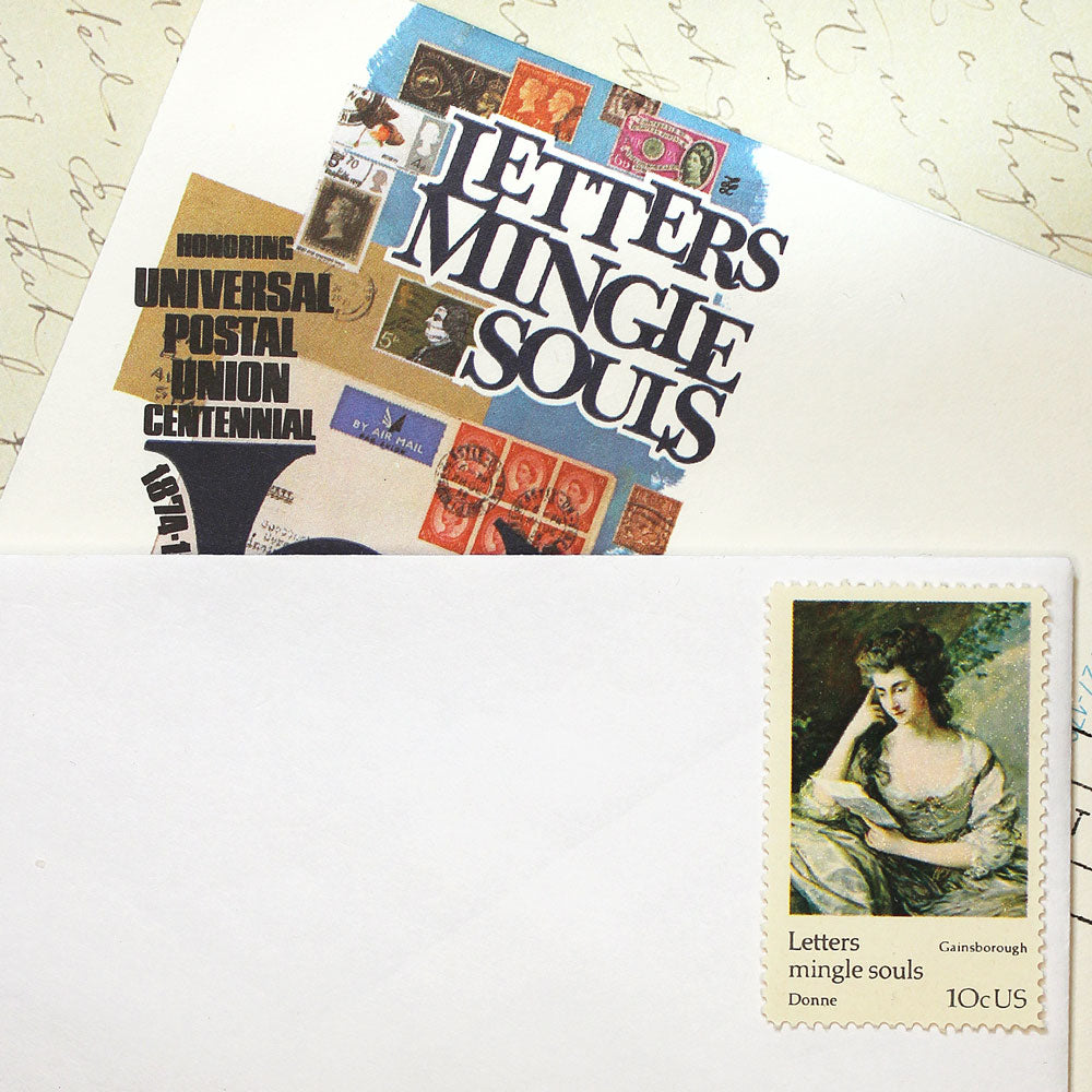 10 Letters & Envelopes Postage Stamps // Letters Mingle Souls // Vintage  Painting Postal Stamps for Mailing