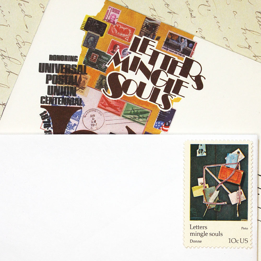 10 Letters & Envelopes Postage Stamps // Letters Mingle Souls // Vintage  Painting Postal Stamps for Mailing