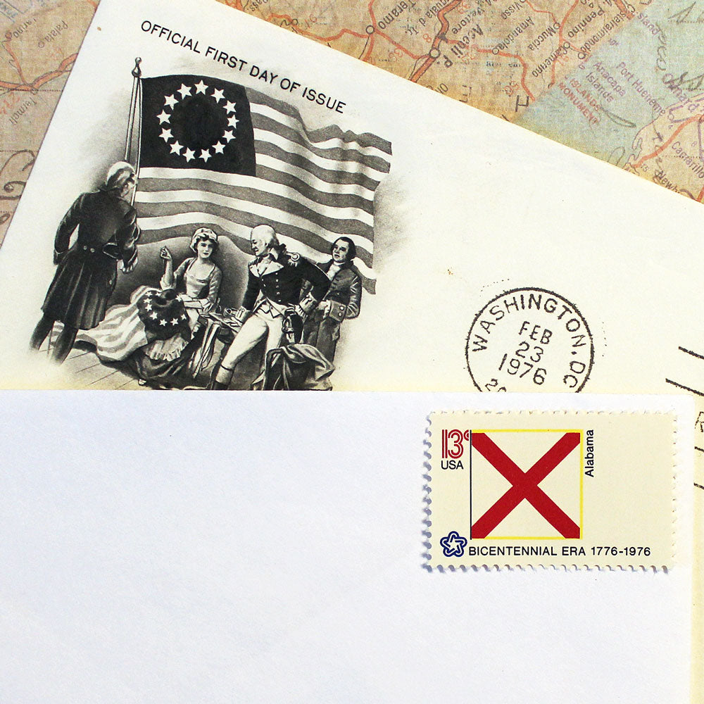 13c Alabama State Flag Stamps - Pack of 10