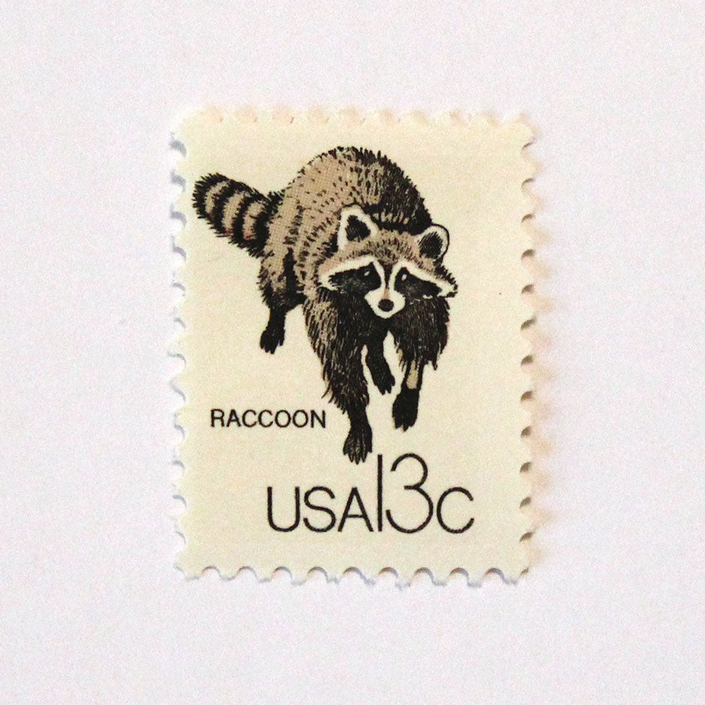13c Raccoon Stamps - Pack of 10