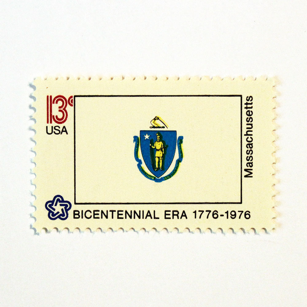 13c Massachusetts State Flag Stamps - Pack of 10