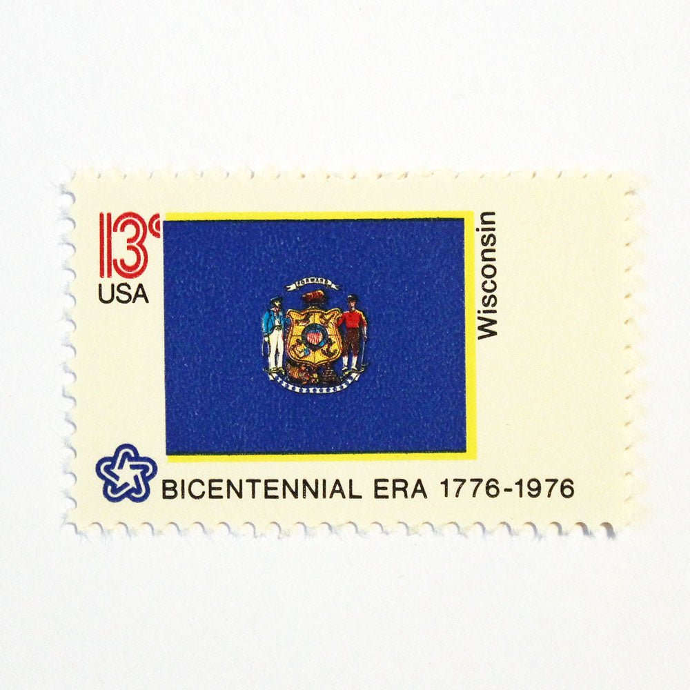 13c Wisconsin State Flag Stamps - Pack of 10