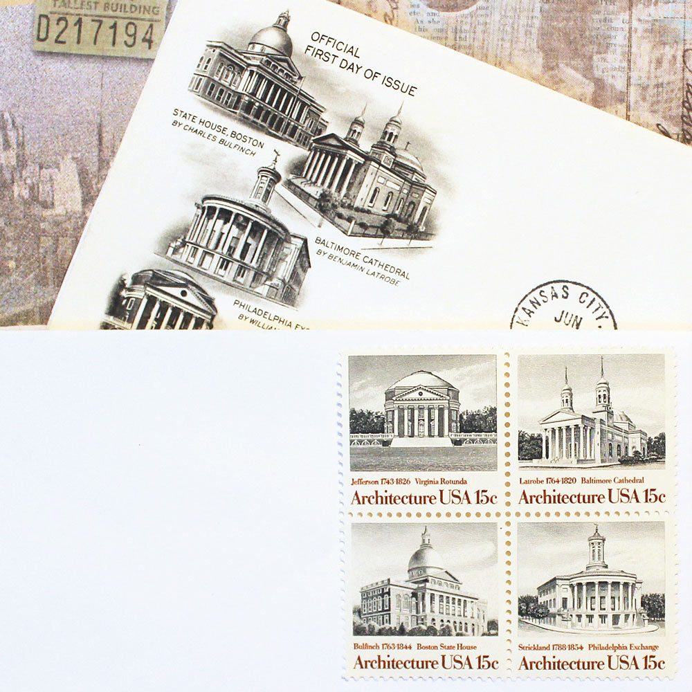 15c American Architecture Stamps - Pack of 20