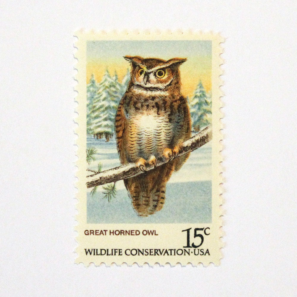 15c Great Horned Owl Stamps - Pack of 10