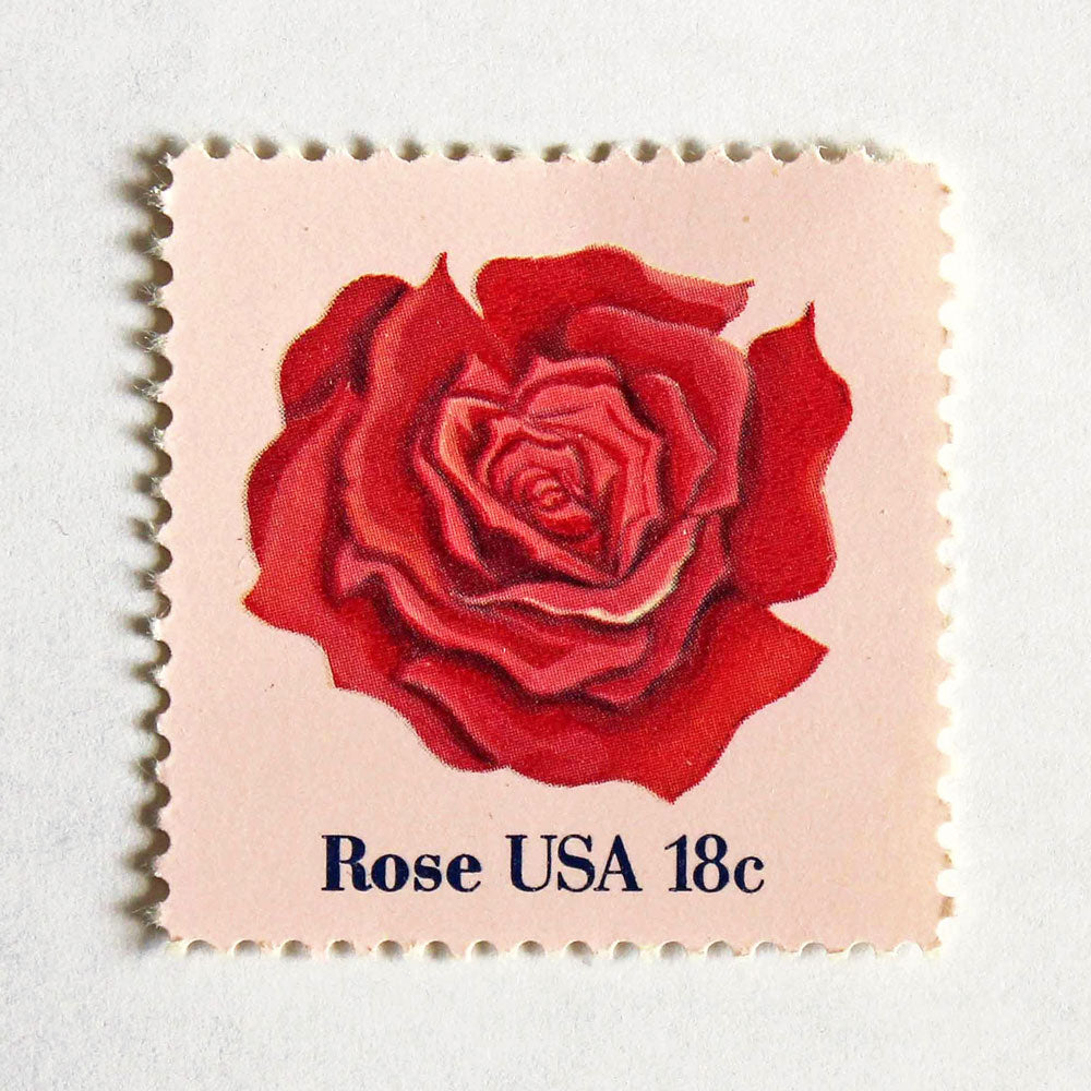 18c Rose Stamps - Pack of 5