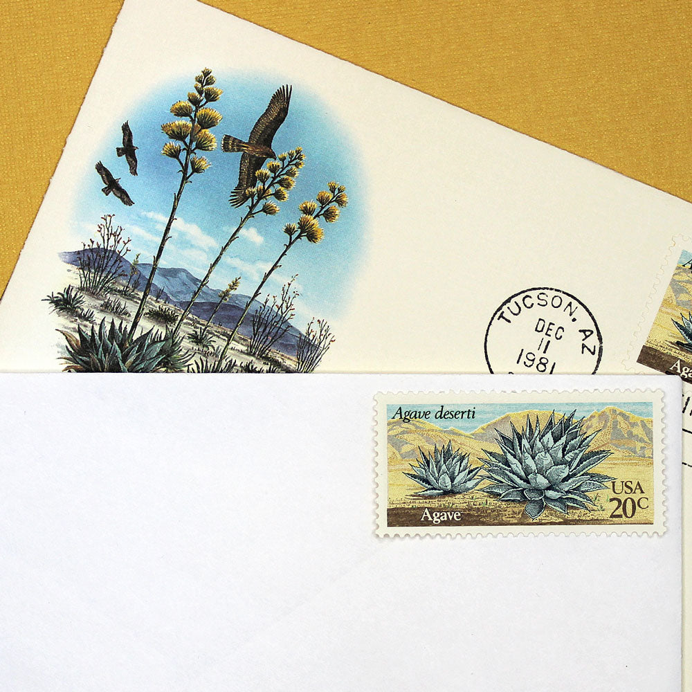 succulent postage stamps 20c Agave Plant Stamps .. Vintage Unused US Postage Stamps .. Pack of 5 – treasurefoxstamps