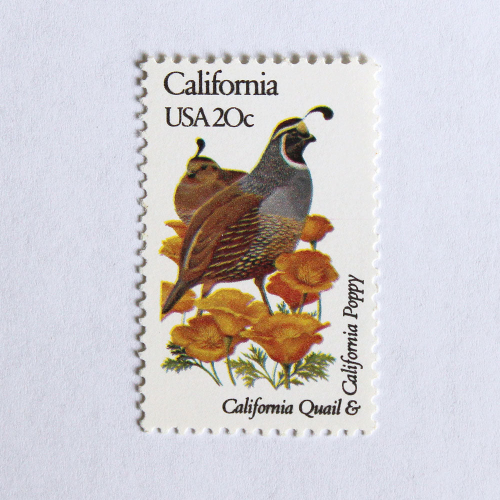 20c California State Bird and Flower Stamps - Pack of 5