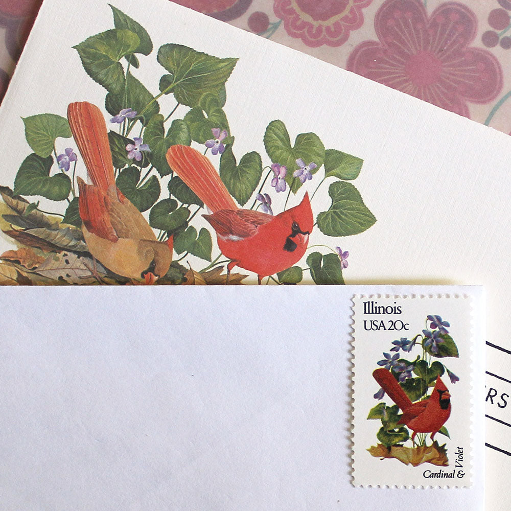 20c Illinois State Bird and Flower Stamps - Pack of 5