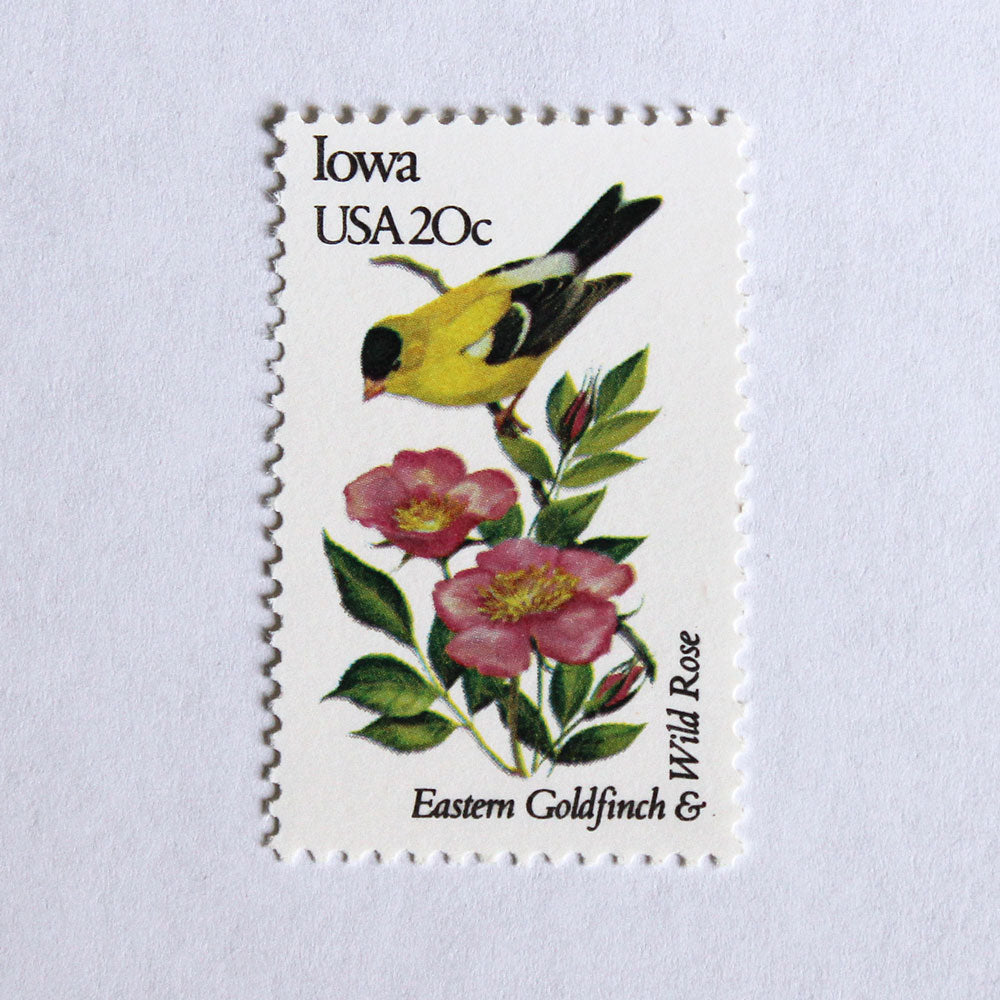 20c Iowa State Bird and Flower Stamps - Pack of 5