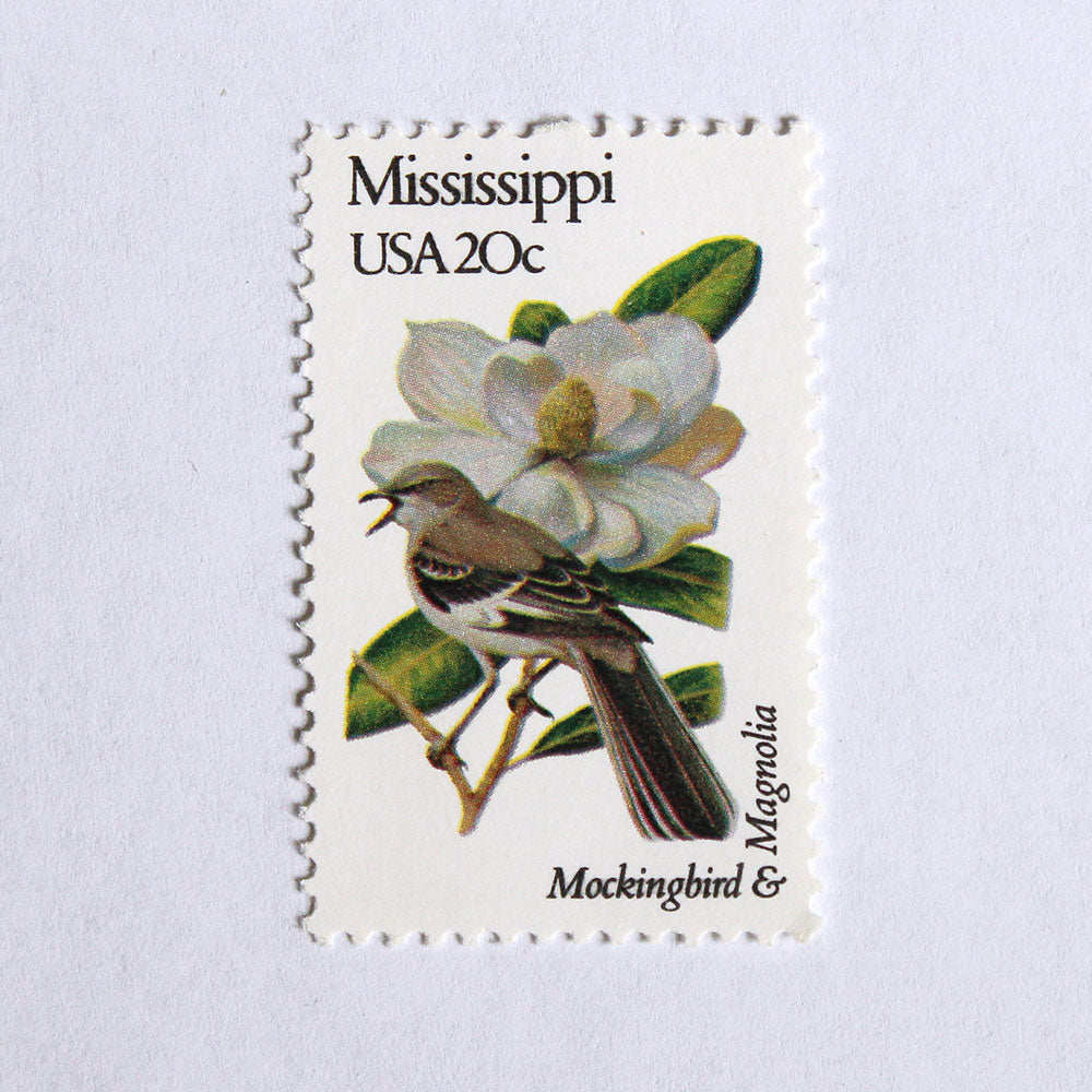 20c Mississippi State Bird and Flower Stamps - Pack of 5