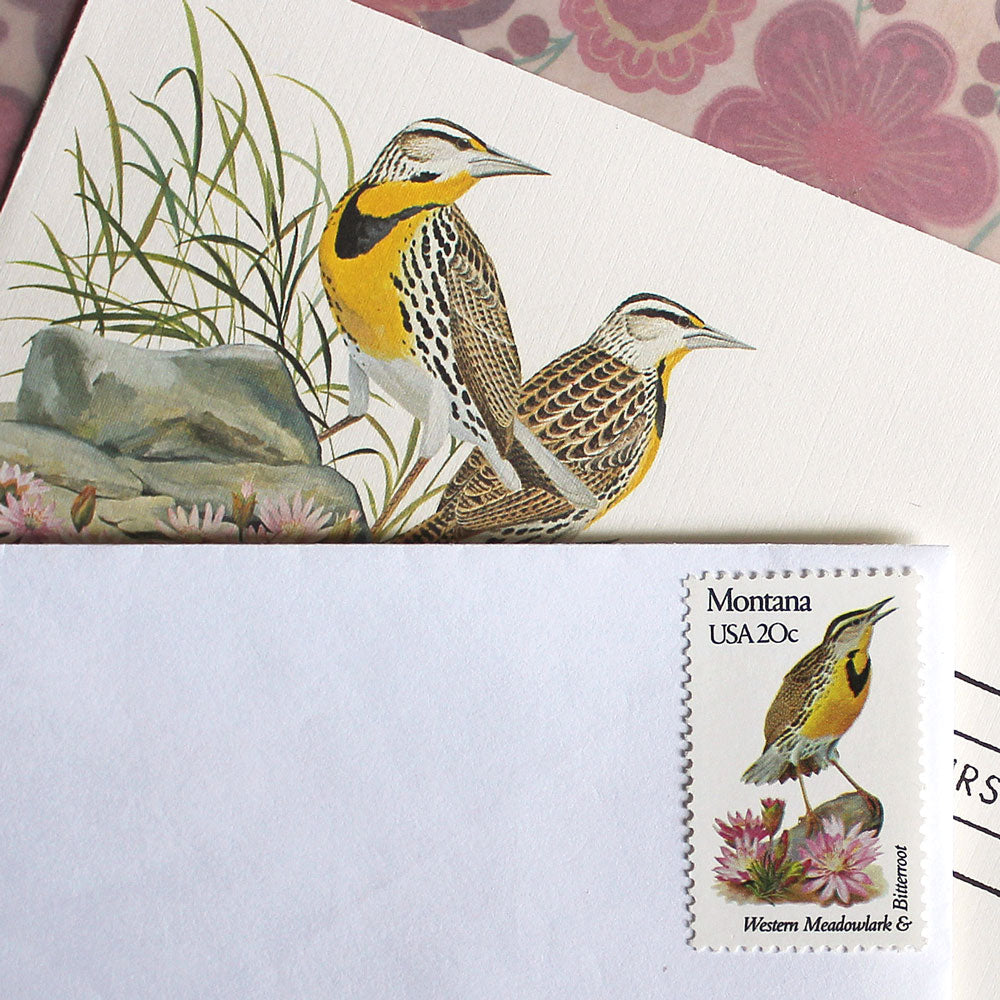 20c Montana State Bird and Flower Stamps - Pack of 5