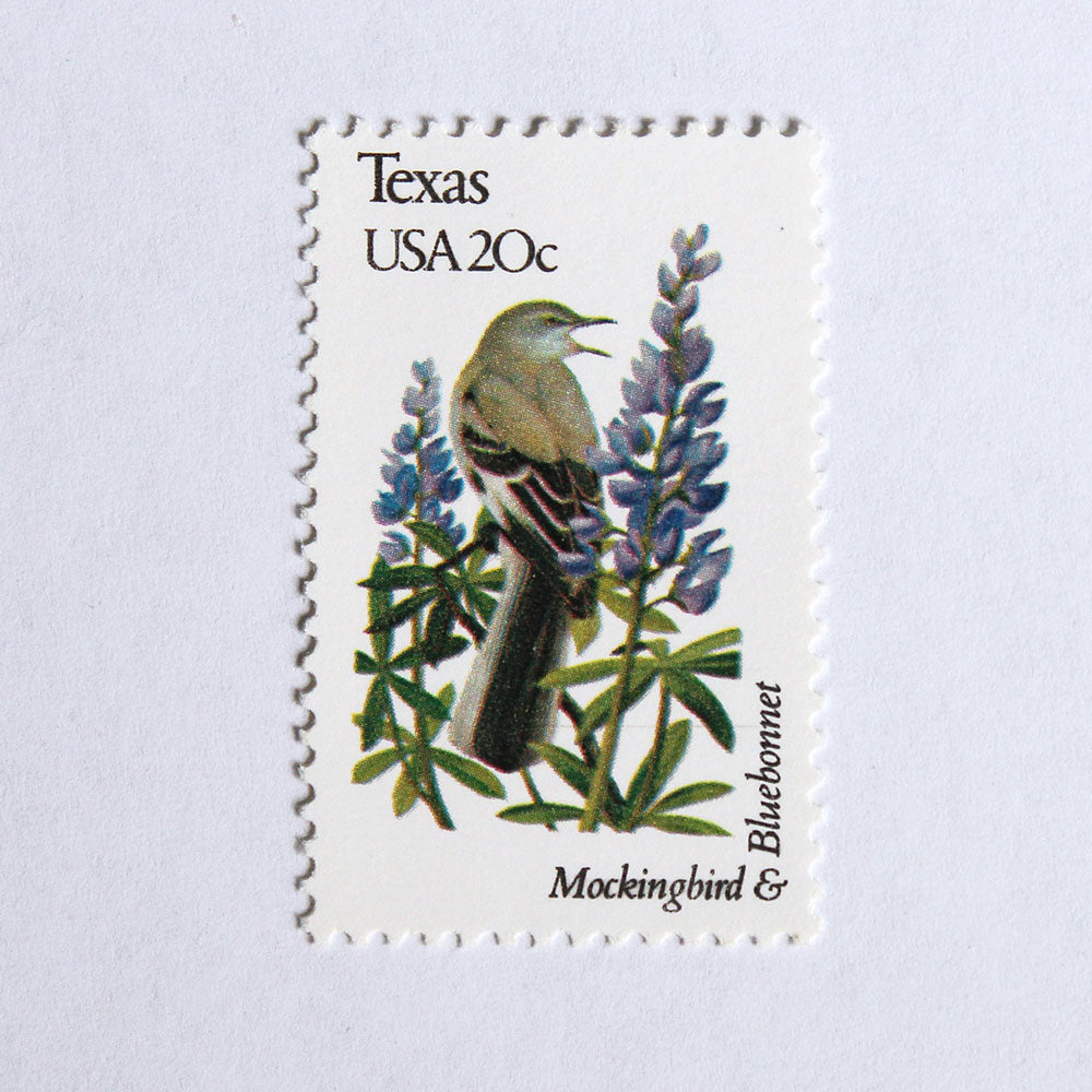 20c Texas State Bird and Flower Stamps - Pack of 5