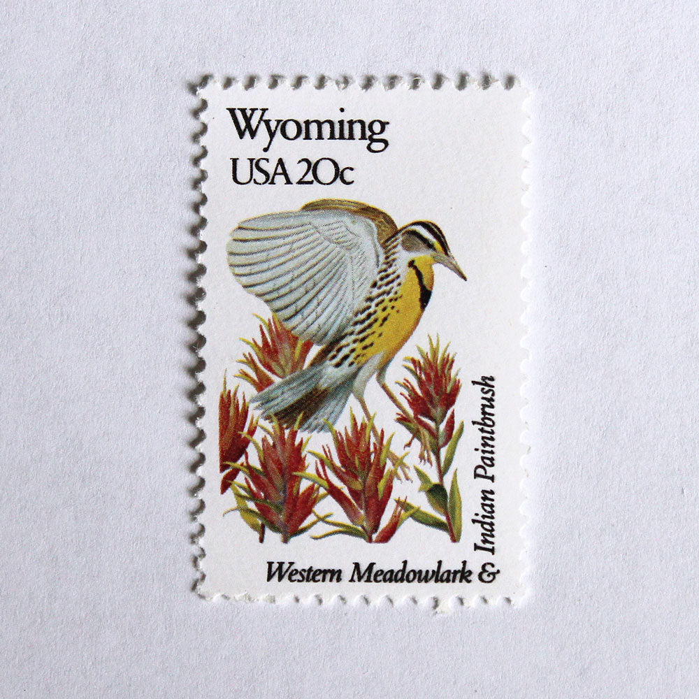 20c Wyoming State Bird and Flower Stamps - Pack of 5