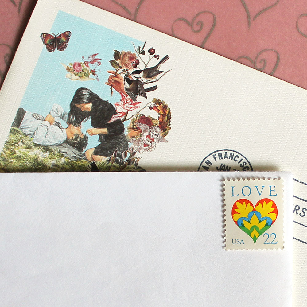 22c Stencil Heart Love Stamps - Pack of 10