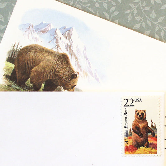 22c Brown Bear Wildlife Stamps - Pack of 5