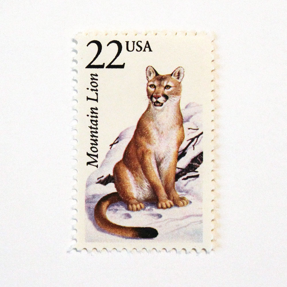22c Mountain Lion Wildlife Stamps - Pack of 5