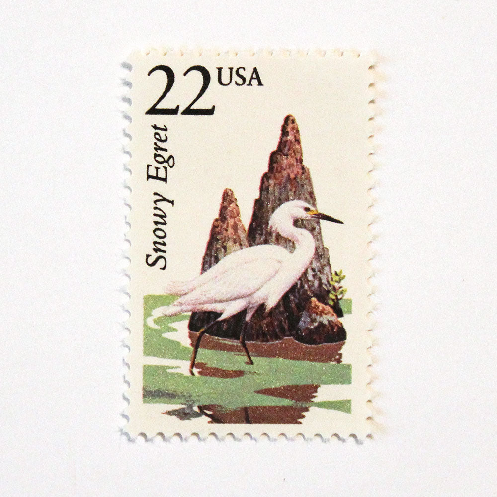 22c Snowy Egret Wildlife Stamps - Pack of 5