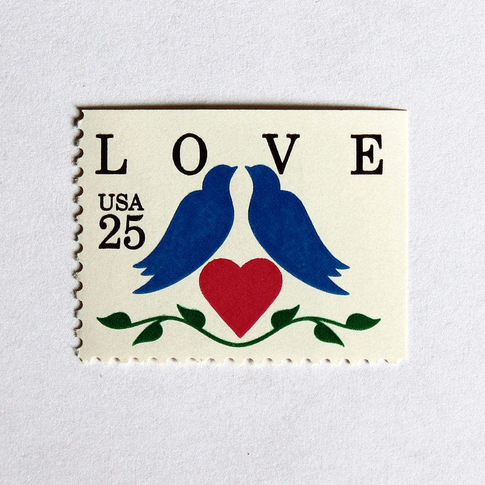 25c Blue Birds Love Stamps - Pack of 10