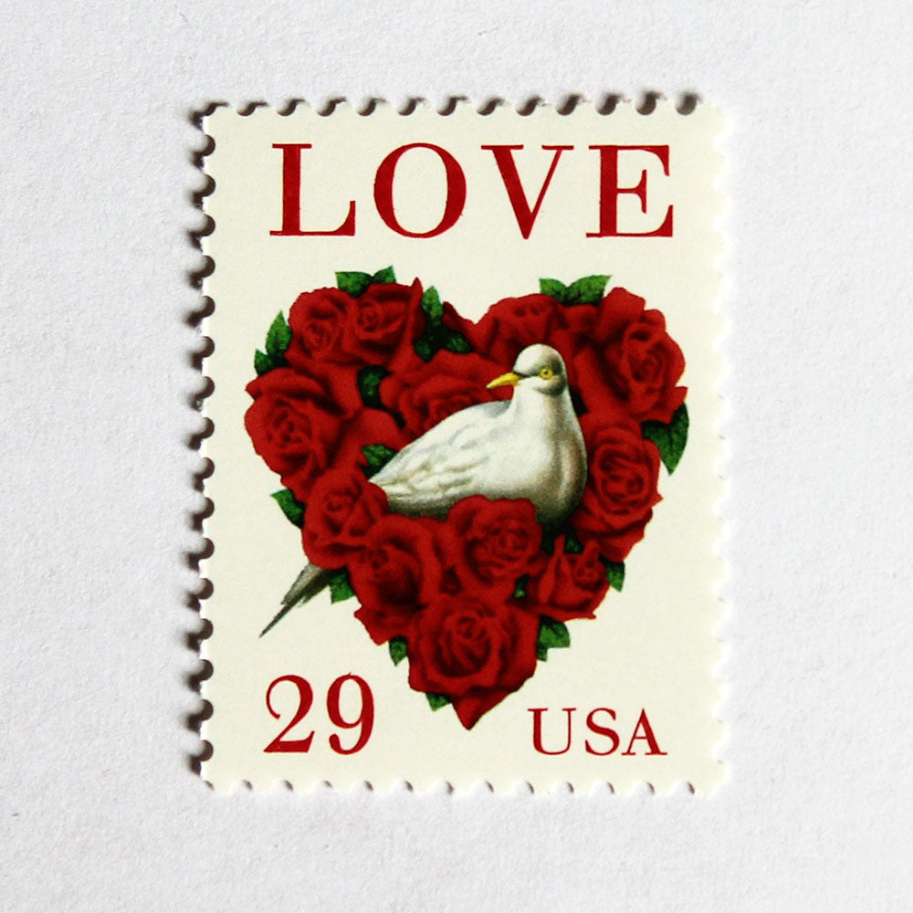 29c Roses with Dove Stamps - Pack of 10