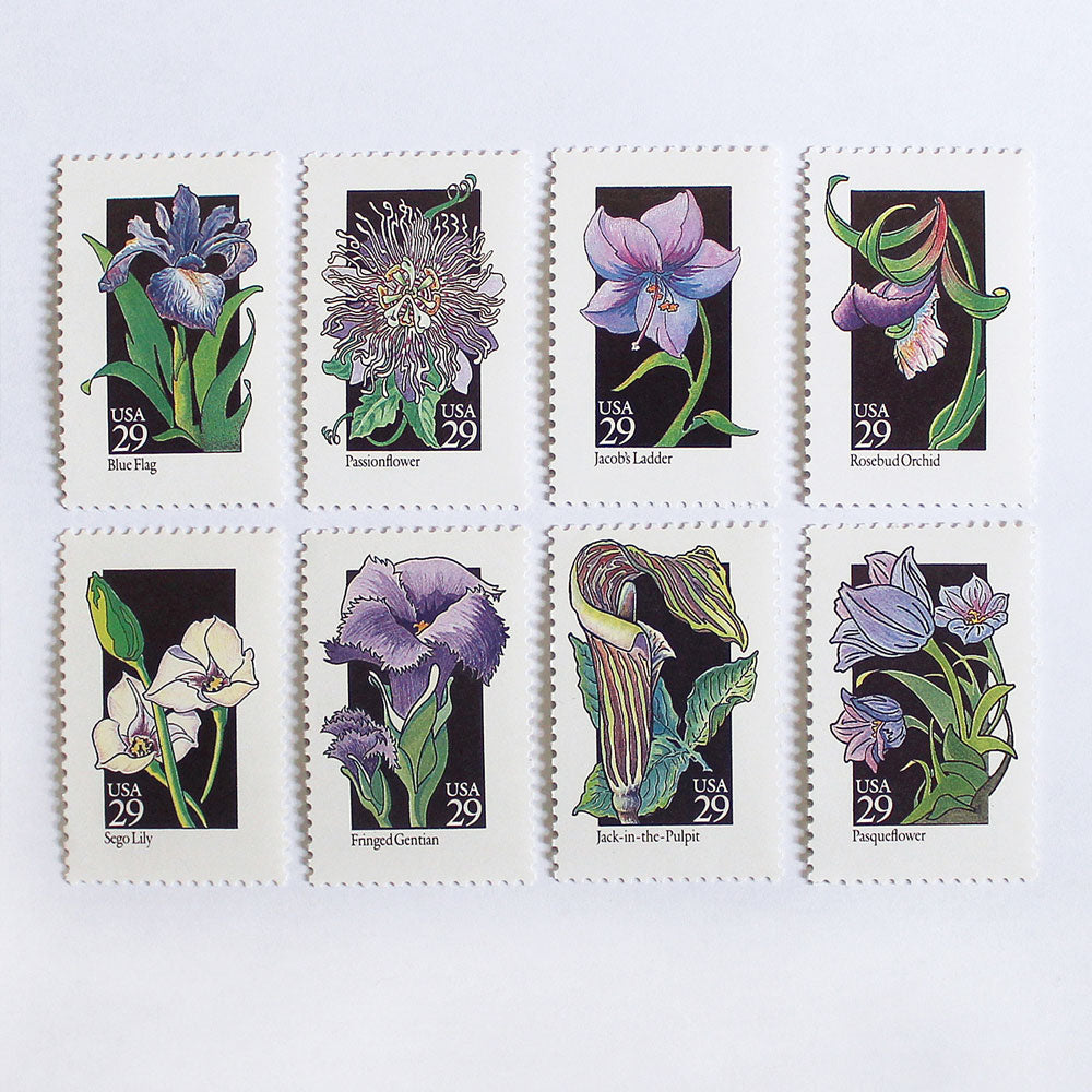 29c Purple Wildflowers Stamps - Pack of 8