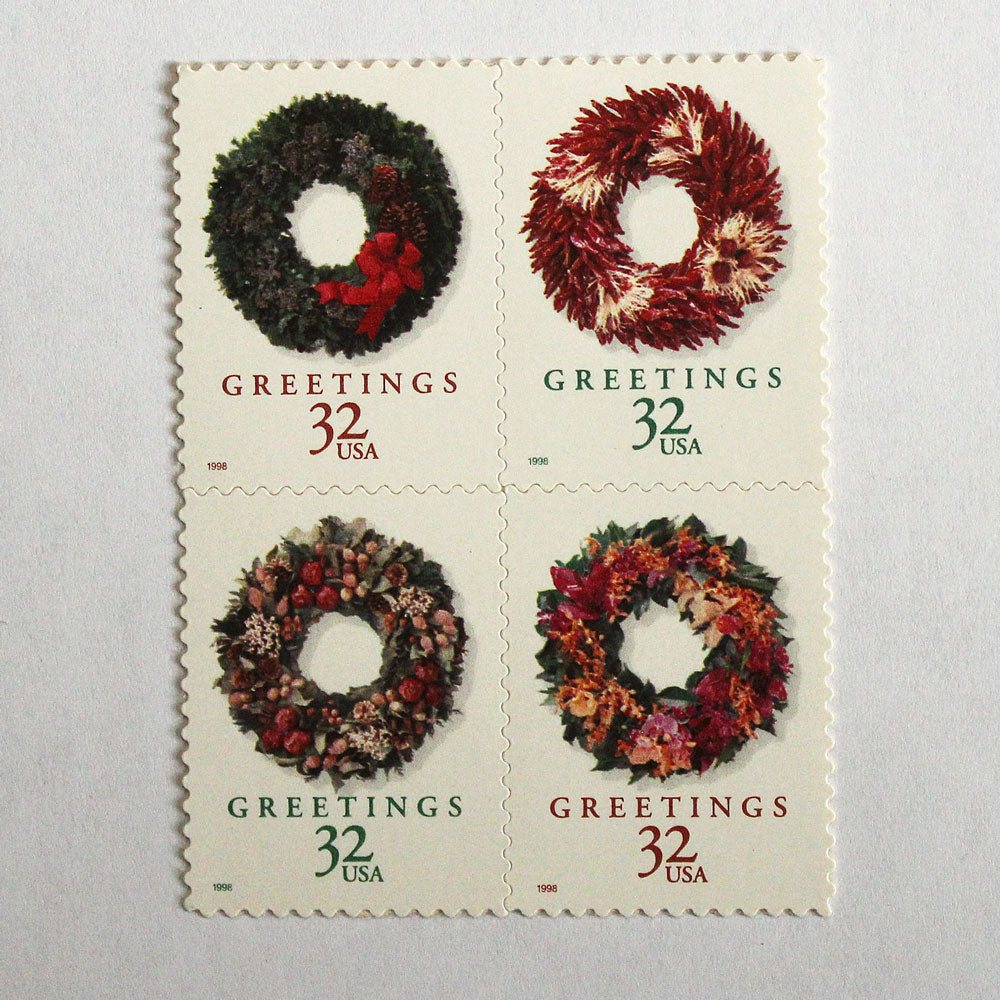 32c Wreaths Stamps - Pack of 20