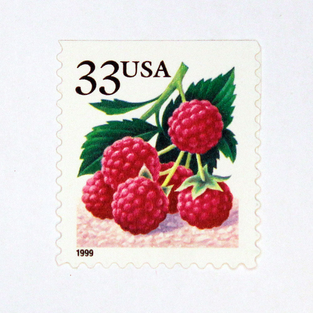33c Raspberries Stamps - Pack of 5