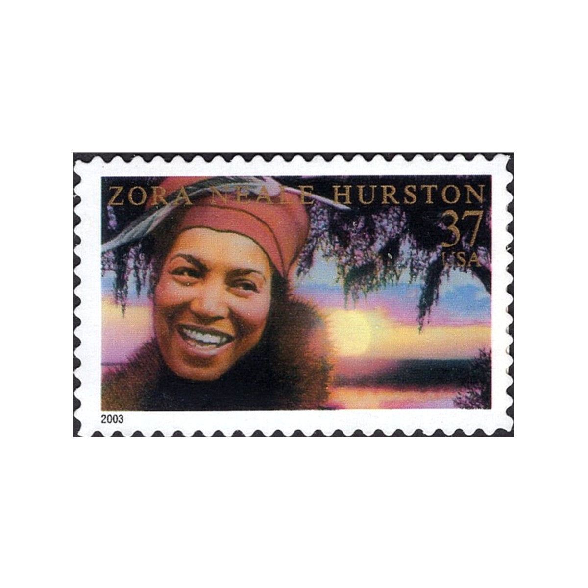 TEN 37c Zora Neale Hurston Stamp | Unused US Postage Stamps | Harlem Renaissance | Novelist | Black Folklore | Florida | Stamps for mailing