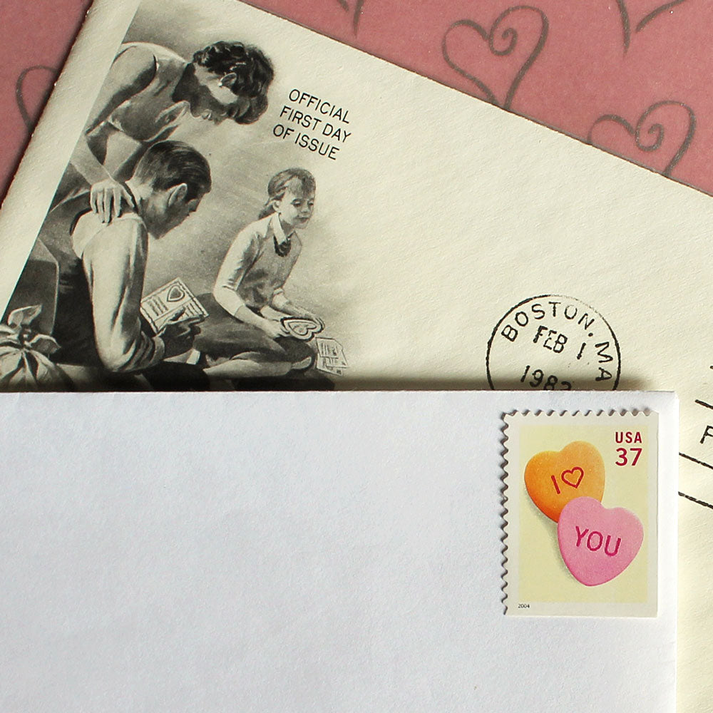 29c Heart in Envelope Stamps - Pack of 10