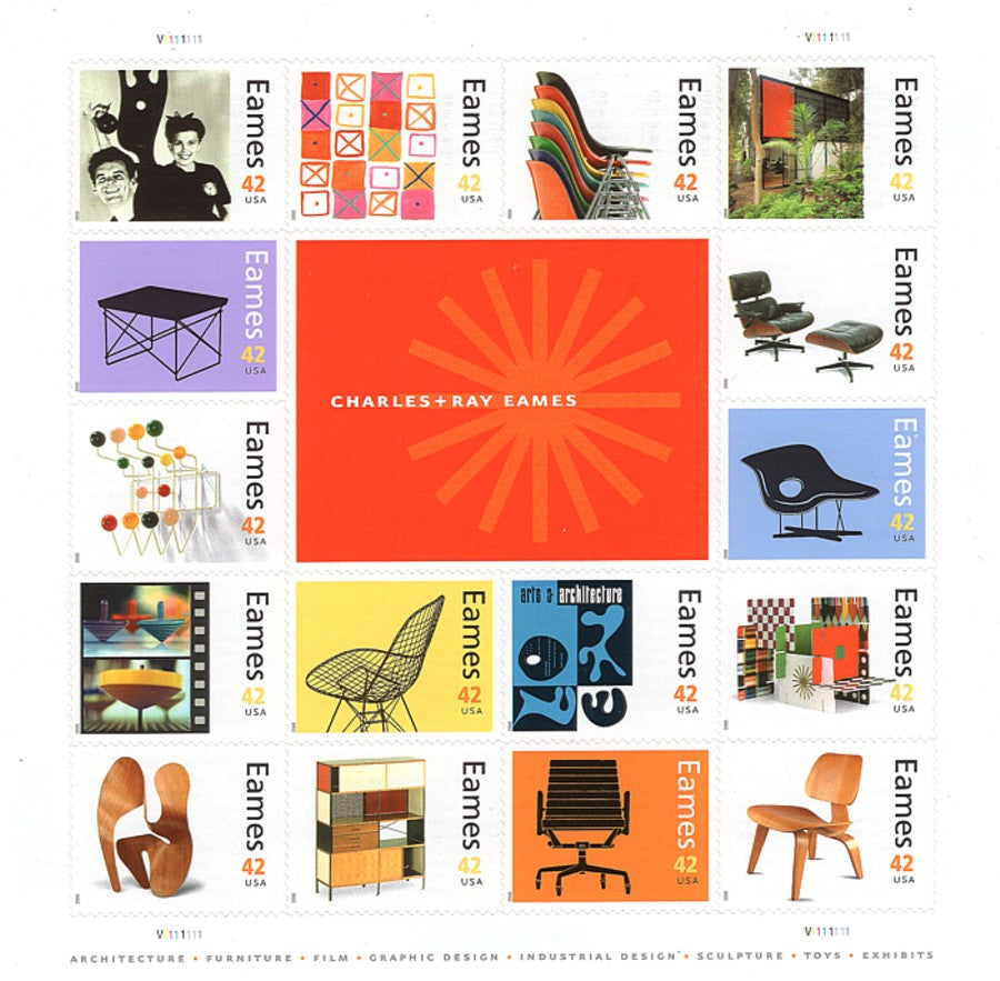 42c Eames Stamps .. Unused US Postage Stamps .. Sheet of 16 stamps