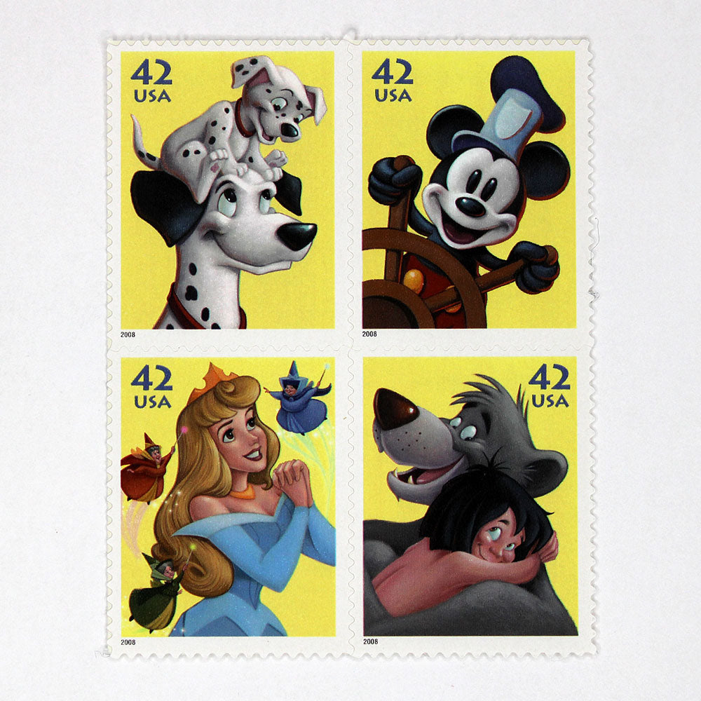 42c Disney Imagination Stamps - Block of 4