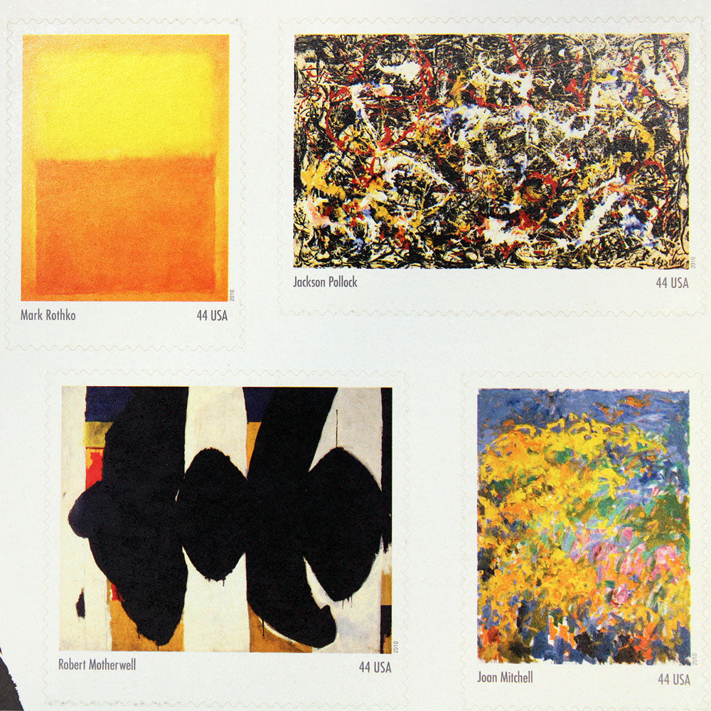44c Abstract Expressionists Stamps - Sheet of 10 stamps