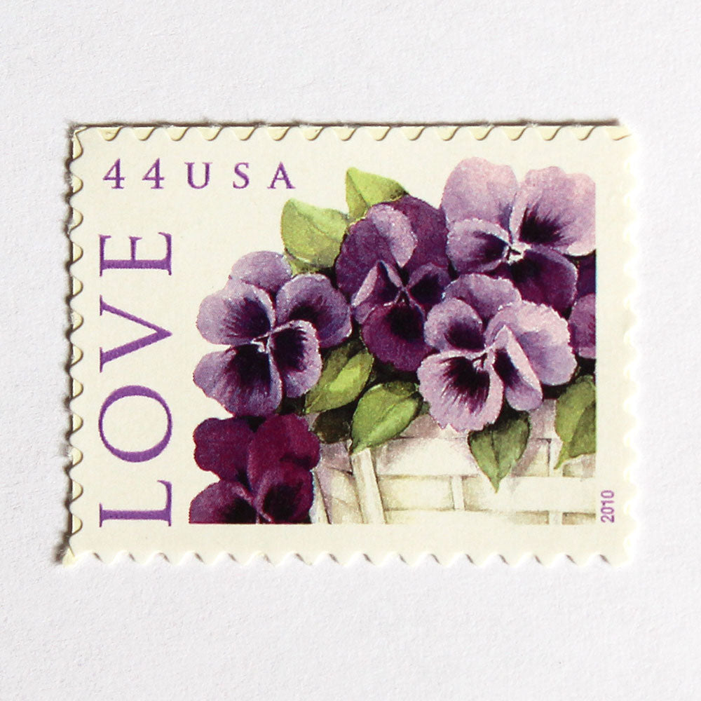 44c Pansies in Basket Love Stamps - Pack of 10