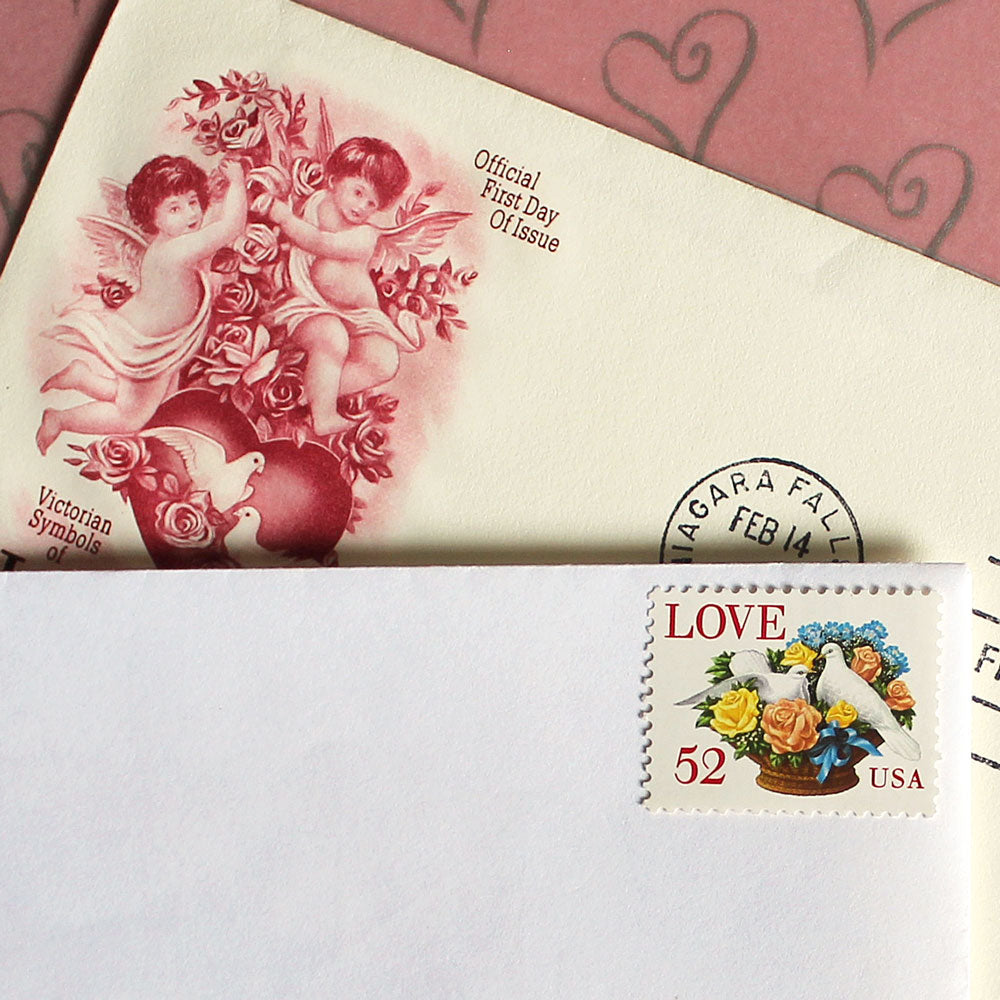 52c Roses with Doves Love Stamps - Pack of 10