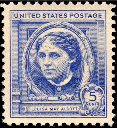 Pack of 10 stamps .. 5c Louisa May Alcott .. Vintage Unused US Postage Stamps | American Author | Little Women | Little Men | Eight Cousins