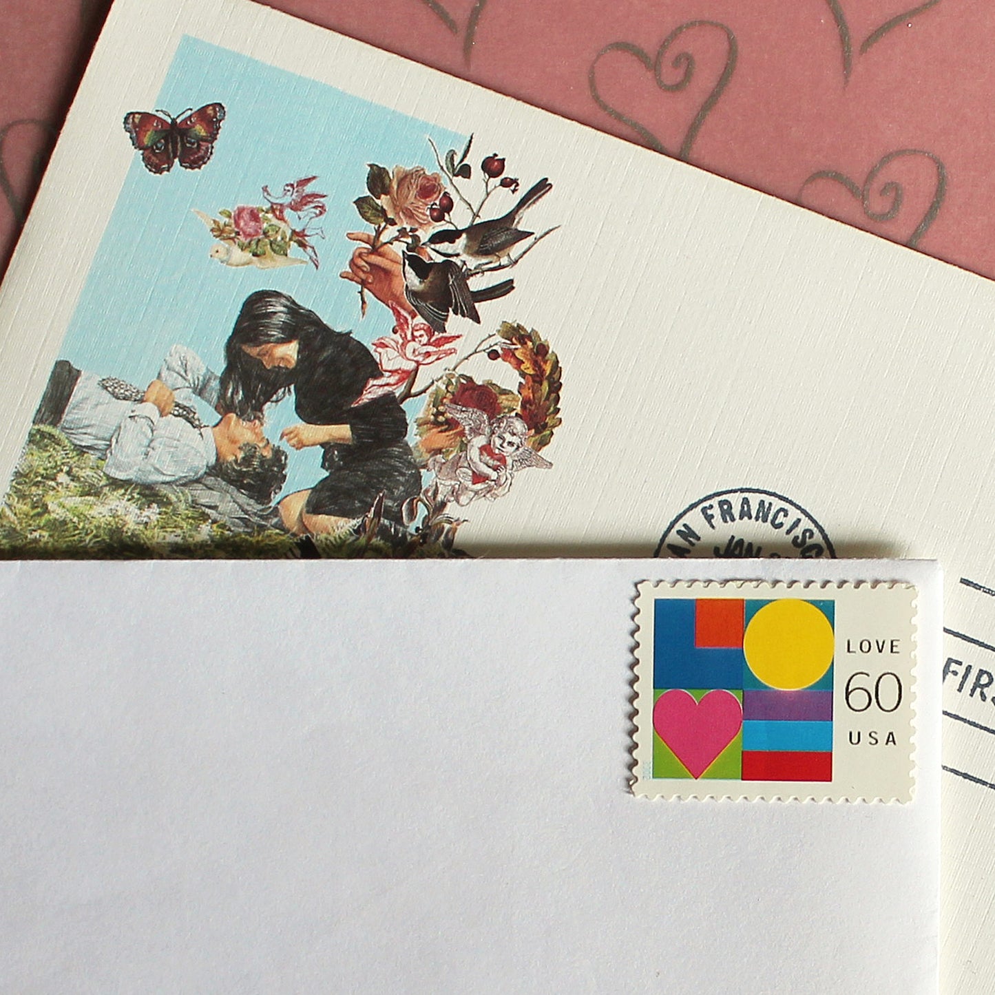 60c Abstract Love Stamps .. Vintage Unused US Postage Stamps .. Pack of 10